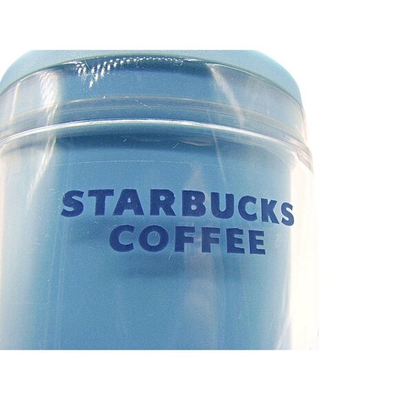 Starbucks Coffee Double Wall Cold Tumbler 16 Oz Teal Blue Dome Lid Clear Straw - Picture 8 of 12